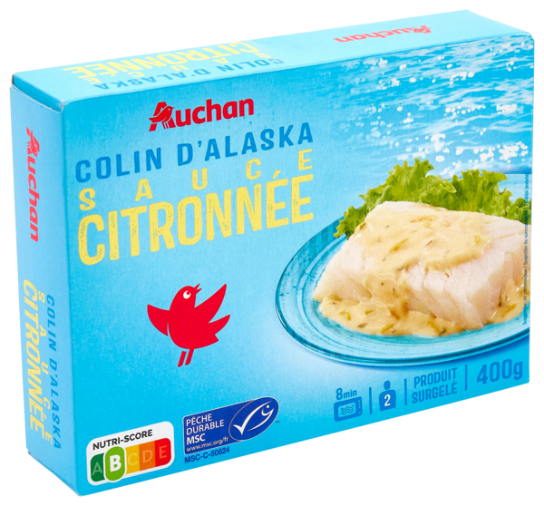  Colin D'alaska Sauce Citronnée Surgelé Auchan code EAN 3596710275380 