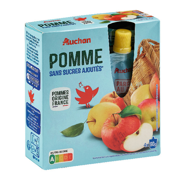  Gourdes De Purée De Pomme Auchan code EAN 3596710336234 