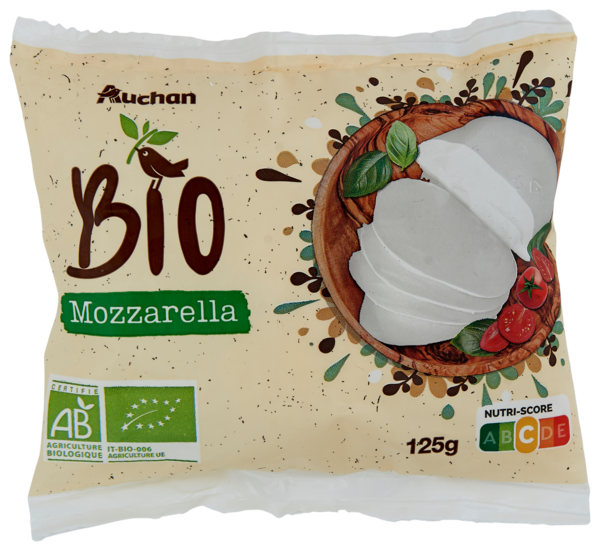  Mozzarella Auchan Bio code EAN 3596710337576 