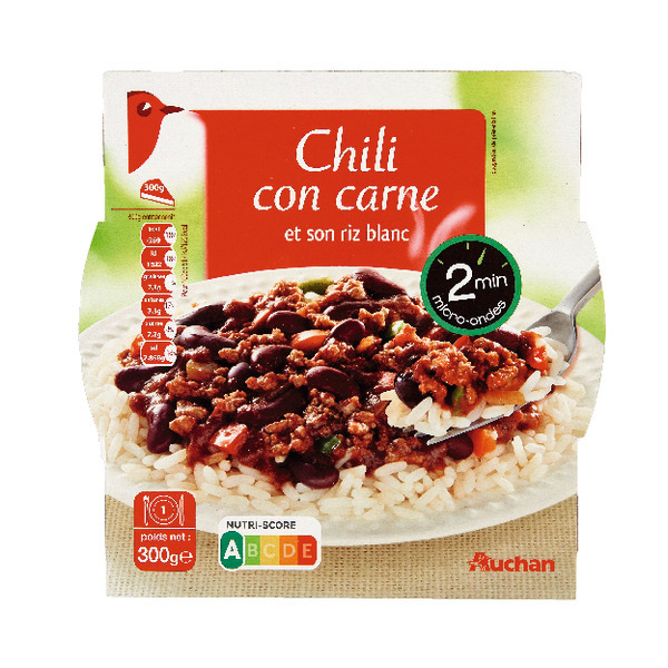Chili Con Carne Et Son Riz Blanc Auchan 3596710340415 
