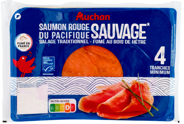 Saumon Fumé Sauvage Auchan  code EAN 3596710358083 
