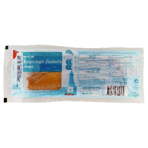  Filets De Harengs Fumés Doux Auchan code EAN 3596710380435 