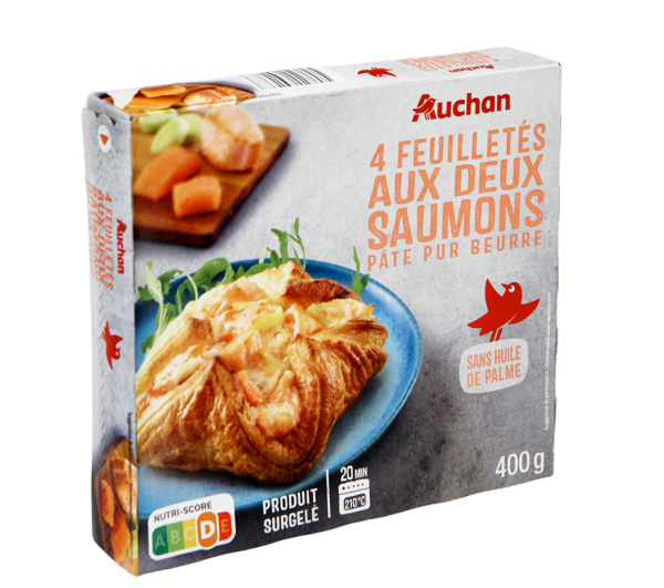  Feuilletés Aux Deux Saumons Surgelés Auchan code EAN 3596710391387 