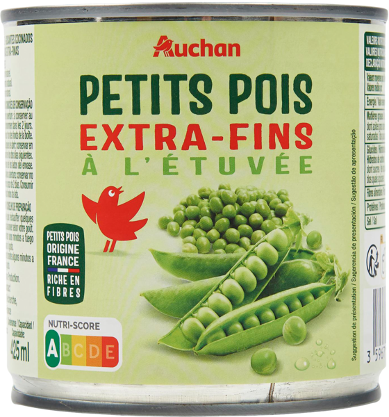 Petits Pois Extra-Fins À L'Étuvée Auchan