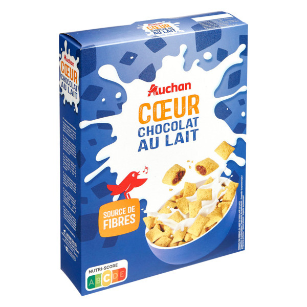  Céréales Coeur Chocolat Au Lait Auchan code EAN 3596710408160 