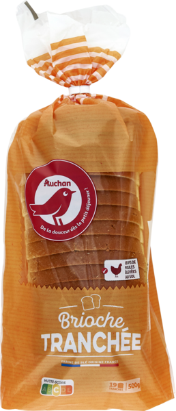AUCHAN Brioche Tranchee Auchan  code EAN 3596710416202 