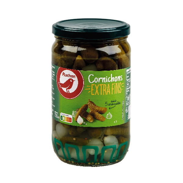  Cornichons Fins Aux 5 Arômates Auchan code EAN 3596710417476 