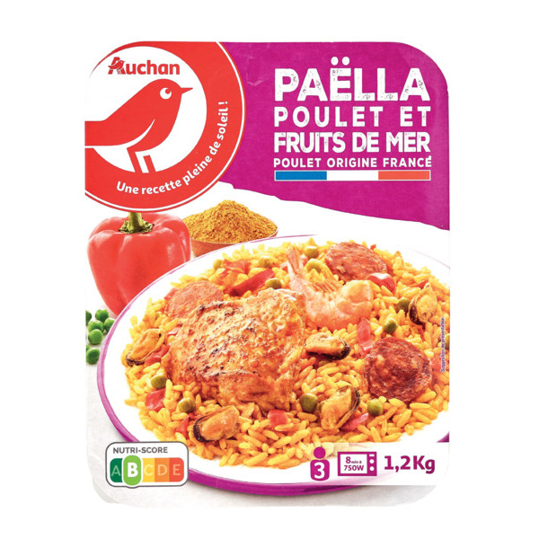  Paëlla Poulet Et Fruits De Mer Auchan code EAN 3596710433360 
