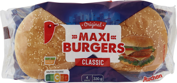 AUCHAN Pain Burger Maxi Classique Auchan code EAN 3596710435005 
