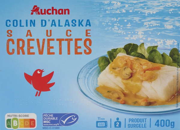 AUCHAN Colin D'Alaska Sauce Crevettes Auchan code EAN 3596710435456 