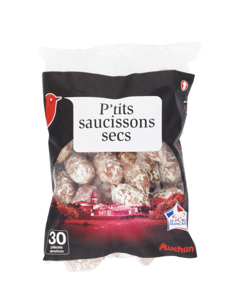  P'tits Saucissons Secs Nature Auchan code EAN 3596710438143 