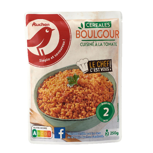  Boulgour Cuisiné À La Tomate Auchan code EAN 3596710464319 
