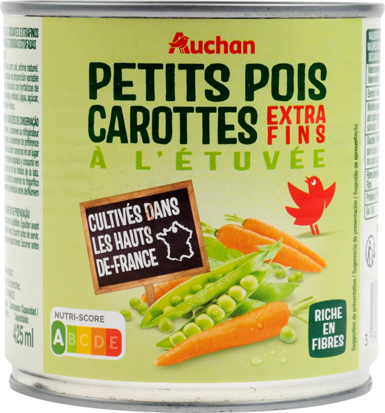 Petits Pois Carottes À L'Étuvée Auchan