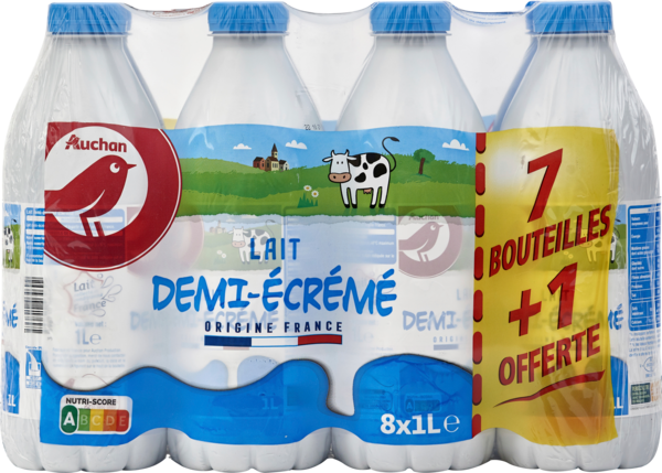 Lait Demi-Écrémé Auchan