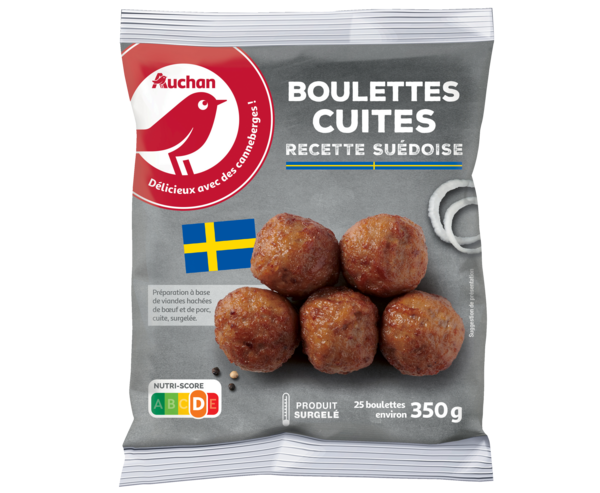  Boulettes De Viande À La Suédoise Surgelées Auchan code EAN 3596710470686 