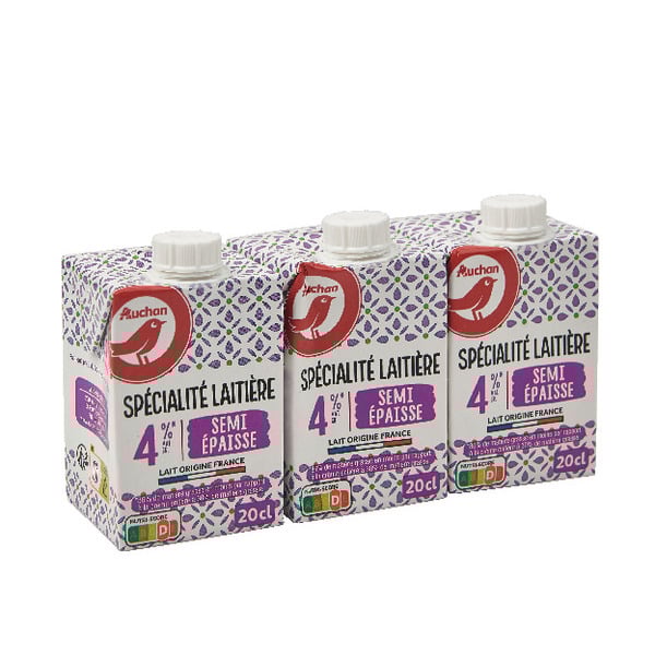  Spécialité Laitière Semi Épaisse Auchan code EAN 3596710470853 
