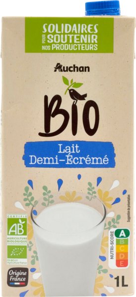 Lait Demi-Écrémé Auchan Bio