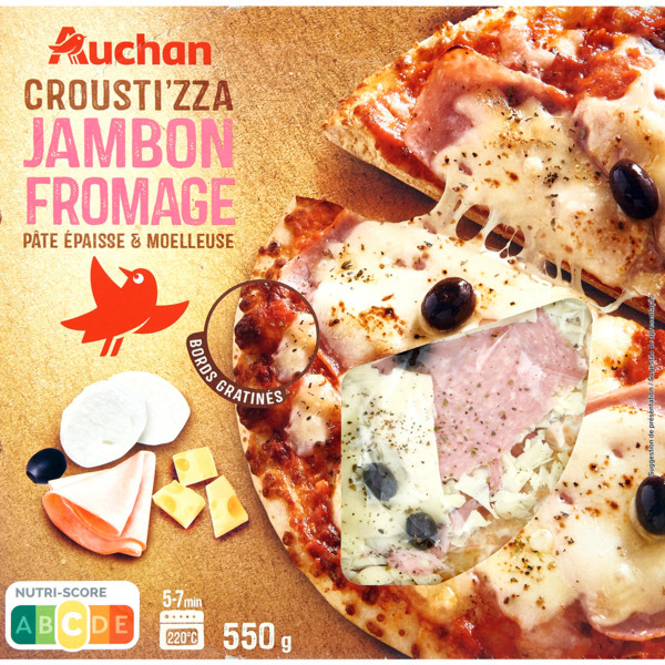  La Croust'izza Jambon Fromage Auchan code EAN 3596710478811 