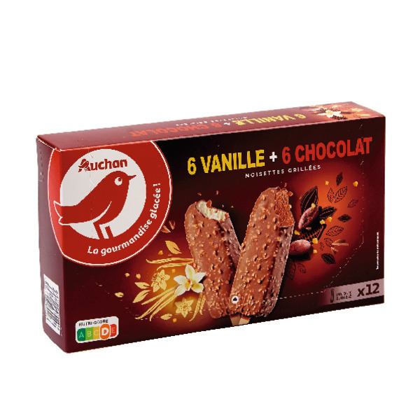  Bâtonnets Vanille Chocolat Surgelés Auchan code EAN 3596710480302 