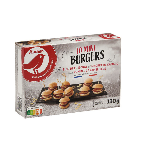 Mini Burgers Au Bloc De Foie Gras Et Magret De Canard Surgelés Auchan 3596710482054 Mini Burgers Au Bloc De Foie Gras Et Magret De Canard Surgelés Auchan 3596710482054