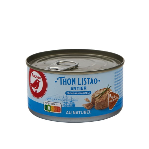 Thon Listao Naturel Filière Auchan "Cultivons Le Bon" code EAN 3596710483938 