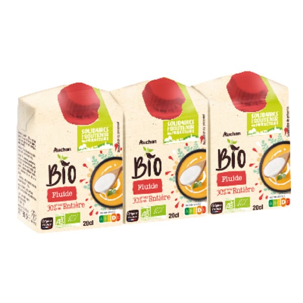  Crème Entière Uht Fluide Auchan Bio Solidaires code EAN 3596710483983 