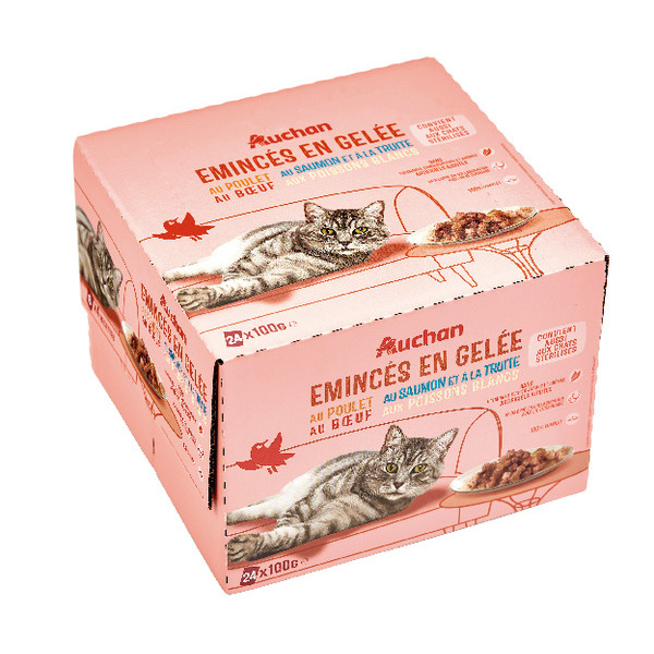  Pochons Émincés En Gelée Pour Chat Auchan code EAN 3596710485642 