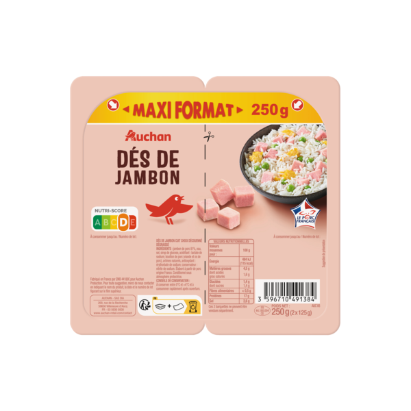  Dés De Jambon Auchan code EAN 3596710491384 
