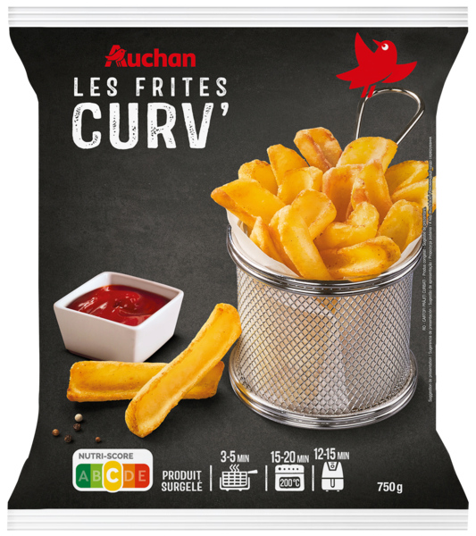  Curv'frites Surgelées Auchan code EAN 3596710491858 