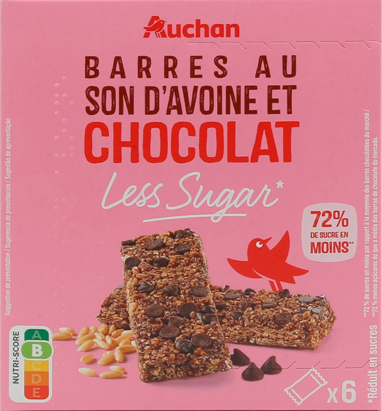 barres au son d'avoine et chocolat less sugar a...