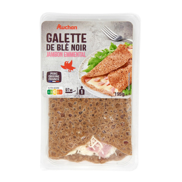  Galette De Blé Noir Jambon Emmental Auchan code EAN 3596710496877 