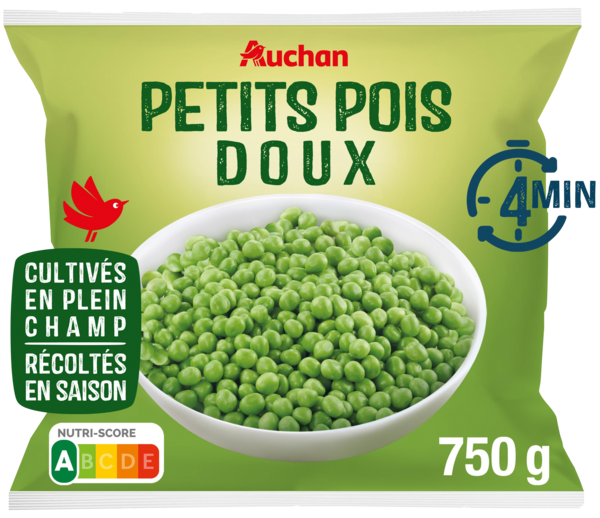 PETITS POIS DOUX DÉJA CUITS SURGELÉS AUCHAN