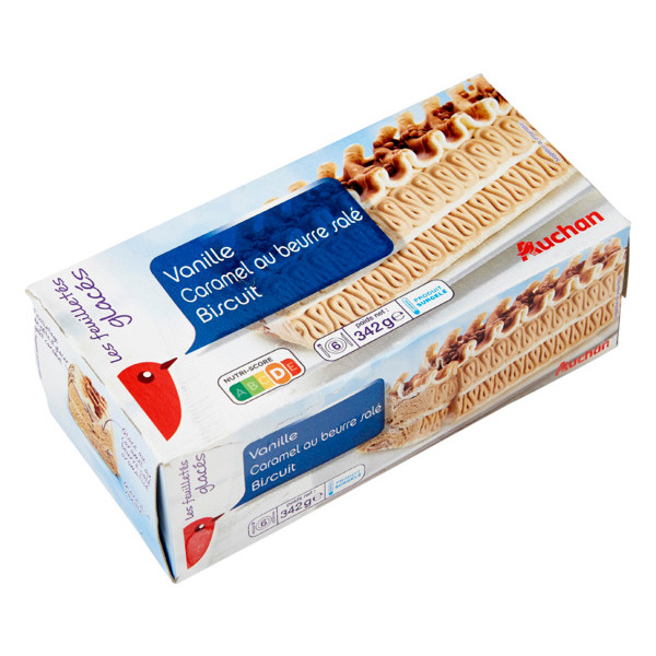  Feuilleté Vanille Caramel Au Beurre Salé Surgelé Auchan code EAN 3596710508891 