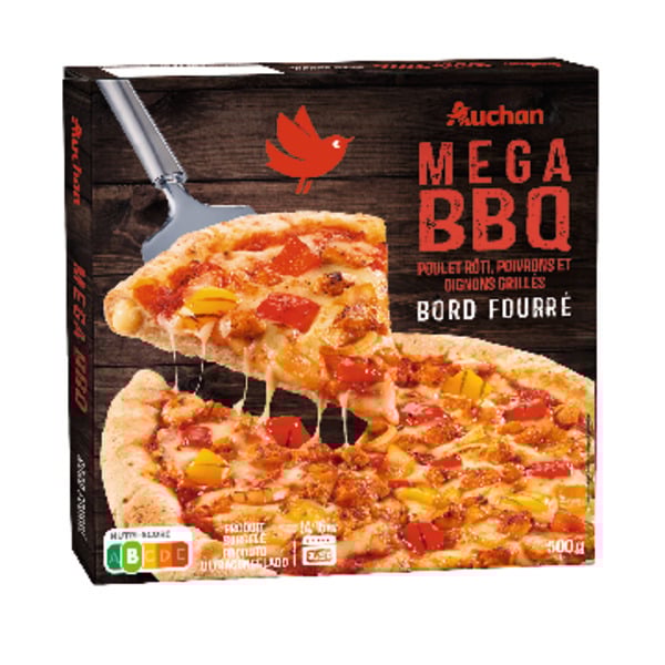  Pizza Méga Bbq Surgelée Auchan code EAN 3596710513864 