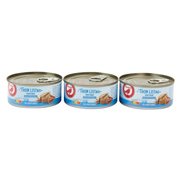  Thon Listao Naturel Filière Auchan "Cultivons Le Bon" code EAN 3596710519071 