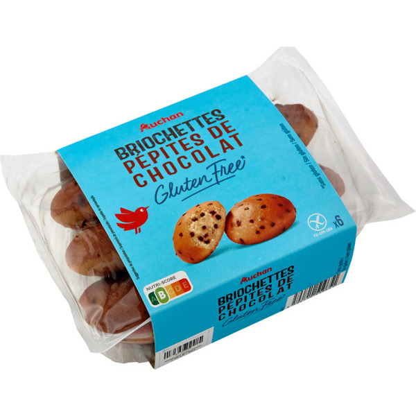  Briochettes Pépites De Chocolat Sans Gluten Auchan code EAN 3596710519651 