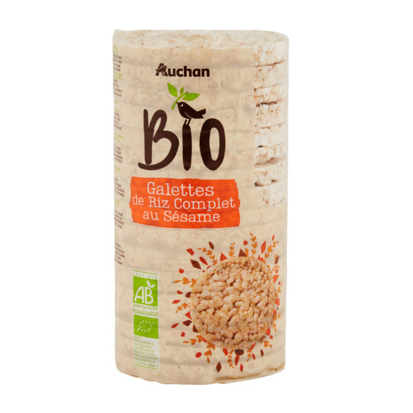  Galettes De Riz Complet Au Sésame Auchan Bio code EAN 3596710519712 
