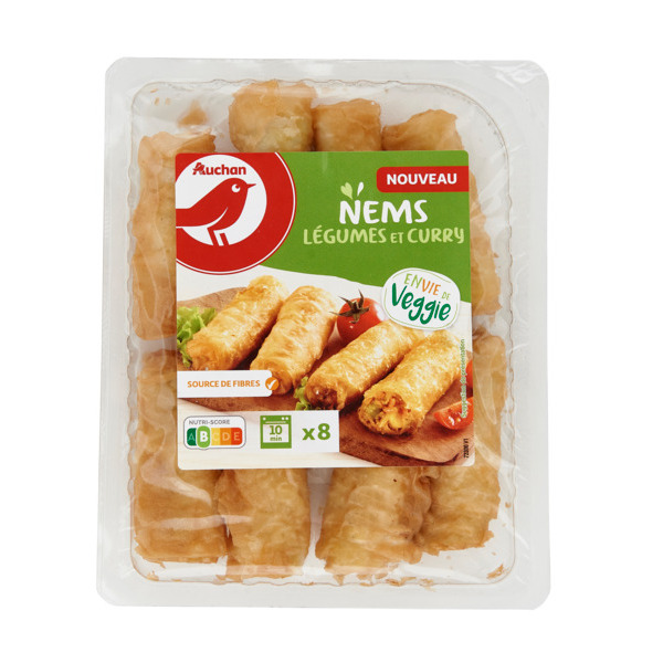  Nems Aux Légumes Et Curry "Envie De Veggie" Auchan code EAN 3596710519835 