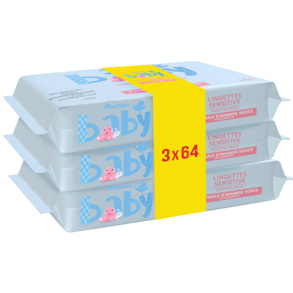  Lingettes Fraicheur Auchan Baby code EAN 3596710520527 