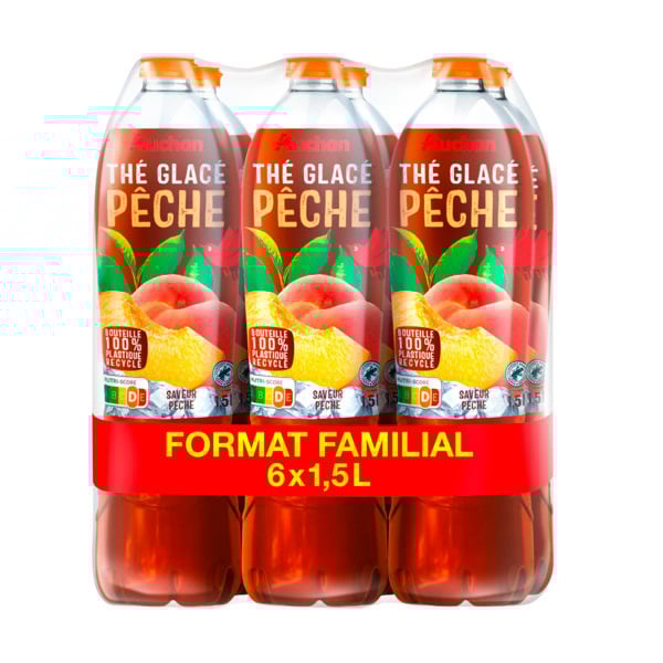  Boisson Au Thé Saveur Pêche Auchan code EAN 3596710524877 