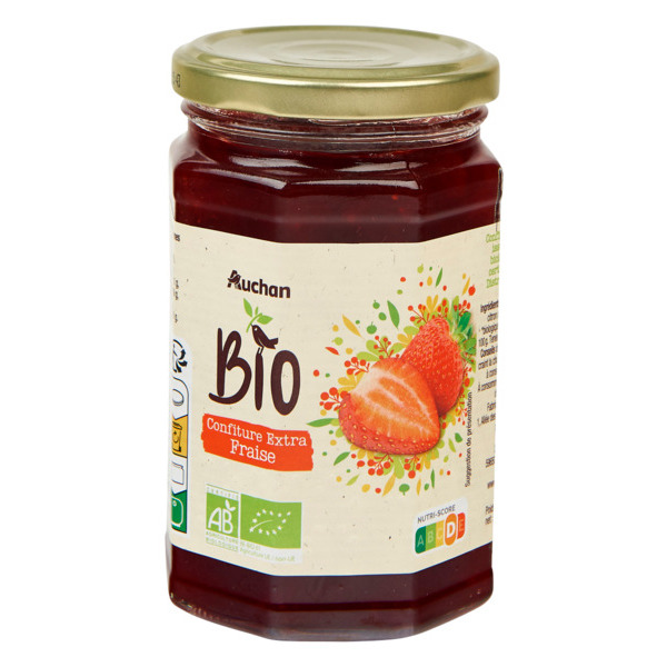  Confiture Extra Fraise Auchan Bio code EAN 3596710527311 