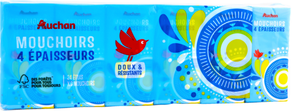  Mouchoirs Home Auchan code EAN 3596710529186 