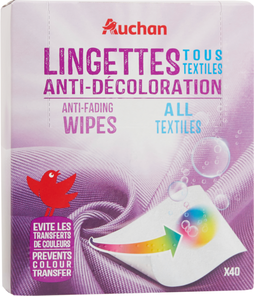  Lingettes Antidécoloration Auchan code EAN 3596710532339 
