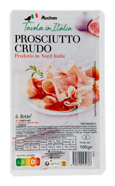  Prosciutto Crudo Auchan Tavola In Italia code EAN 3596710532766 