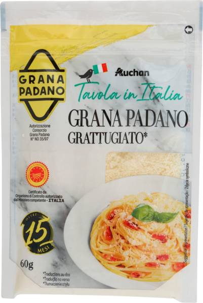  Grana Padano Râpé Aop Auchan Tavola In Italia code EAN 3596710537761 