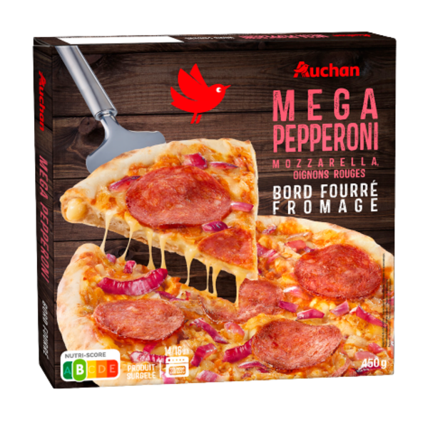  Pizza Méga Viandes Surgelée Auchan code EAN 3596710543472 
