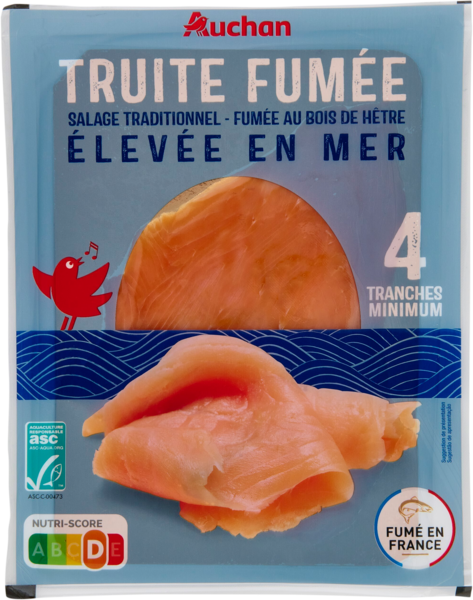  Truite De Mer Fumée Auchan code EAN 3596710544257 