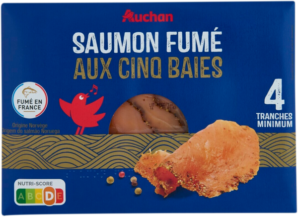  Saumon Fumé Aux 5 Baies Auchan Collection code EAN 3596710544271 