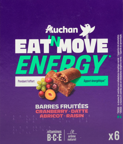 Barres fruitées energy Eat'n move auchan