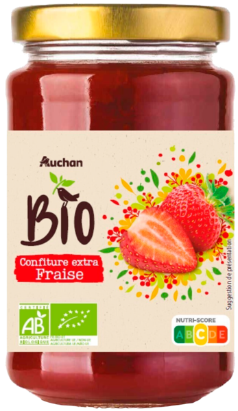  Confiture Extra Fraise Auchan Bio code EAN 3596710553914 